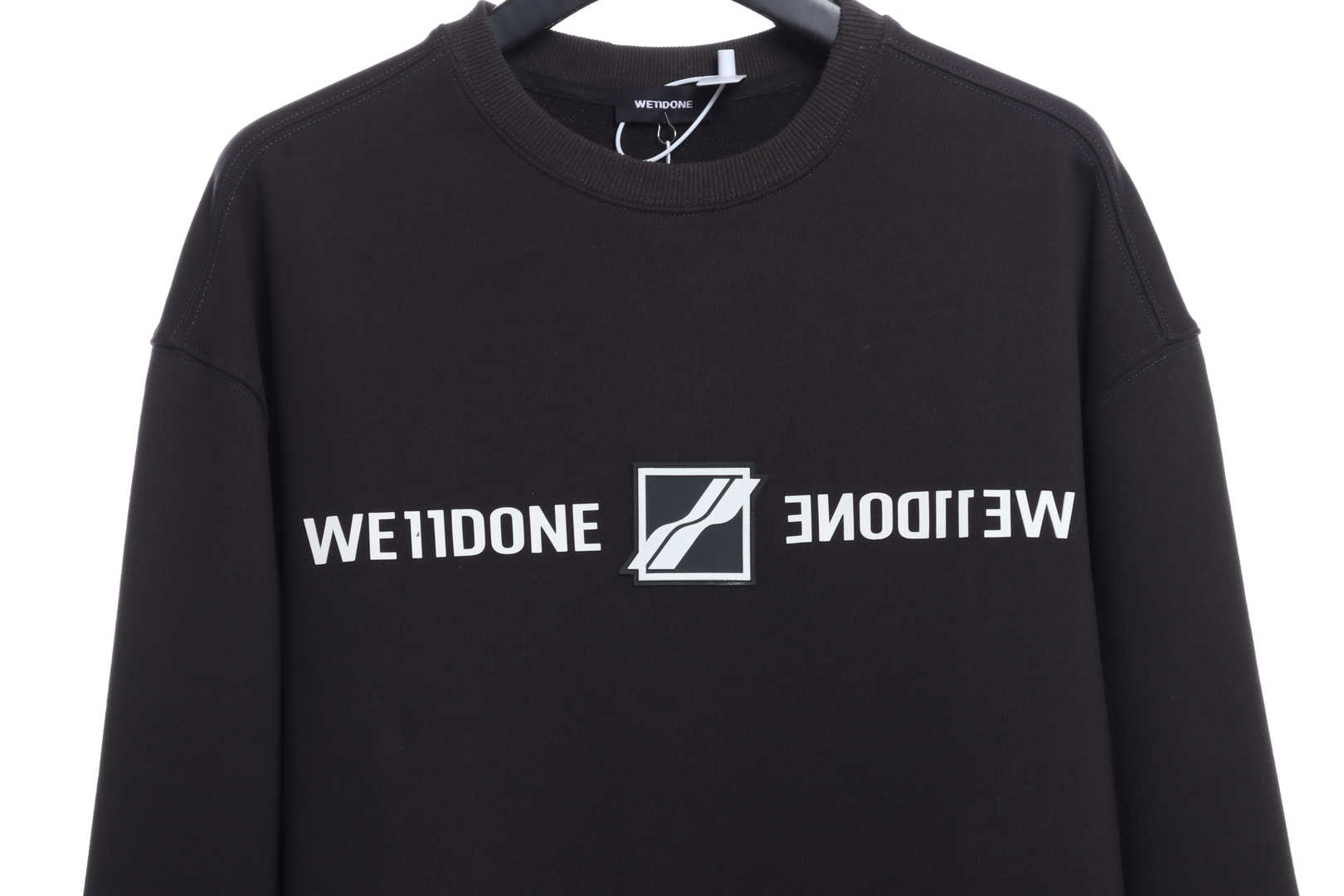 W3LL mirror image silicone letter hoodie