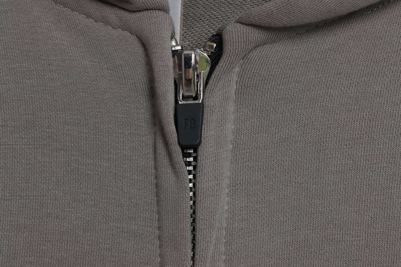 Double Line Back Silicone Lettering Zip Hoodie