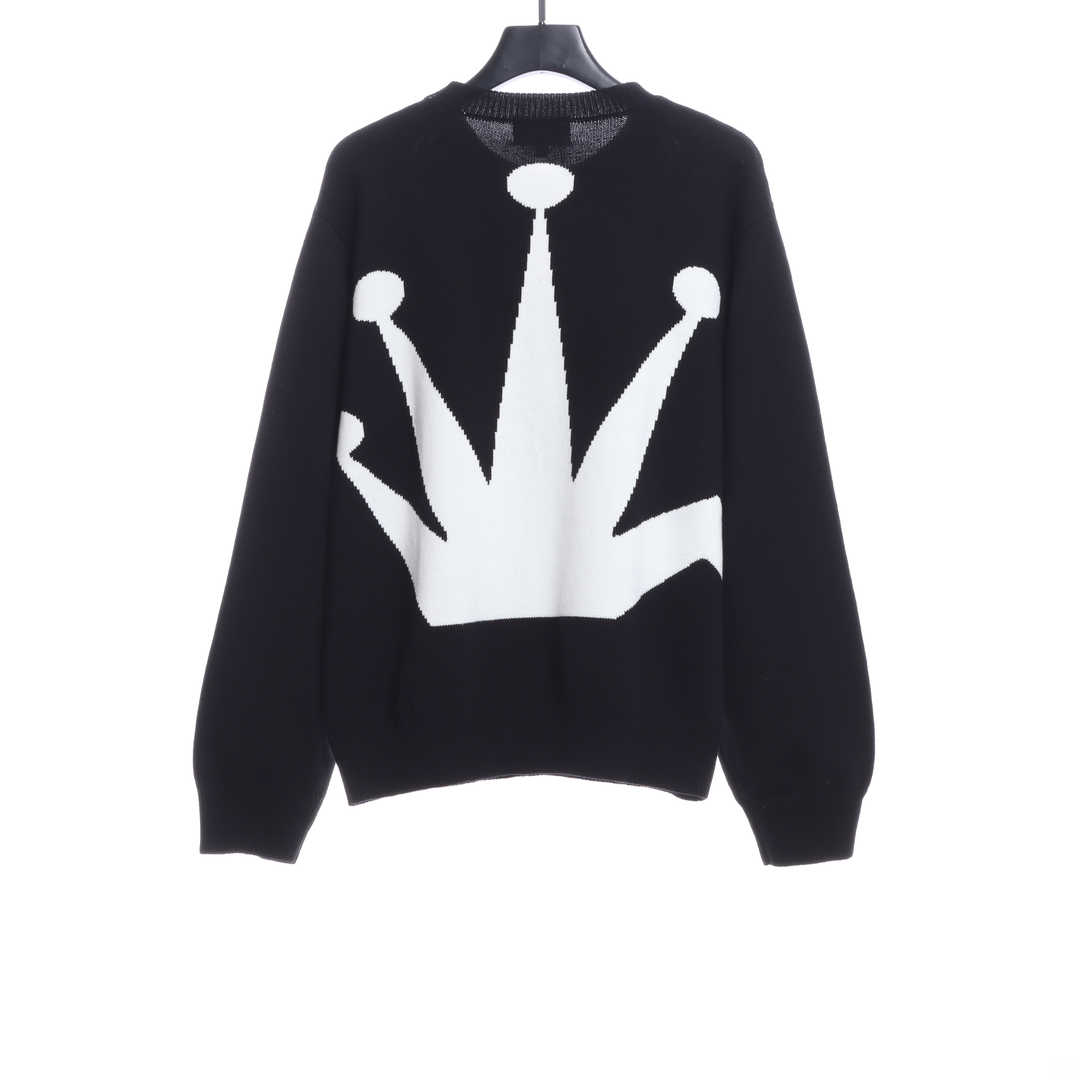 Stussy22SS Crown Crew Neck Pullover Long Sleeve Sweater
