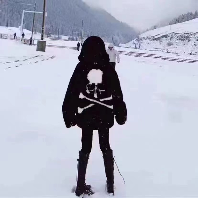 Mastermind Japan MMJ Big Skull Mink Fleece Hooded Fur Coat