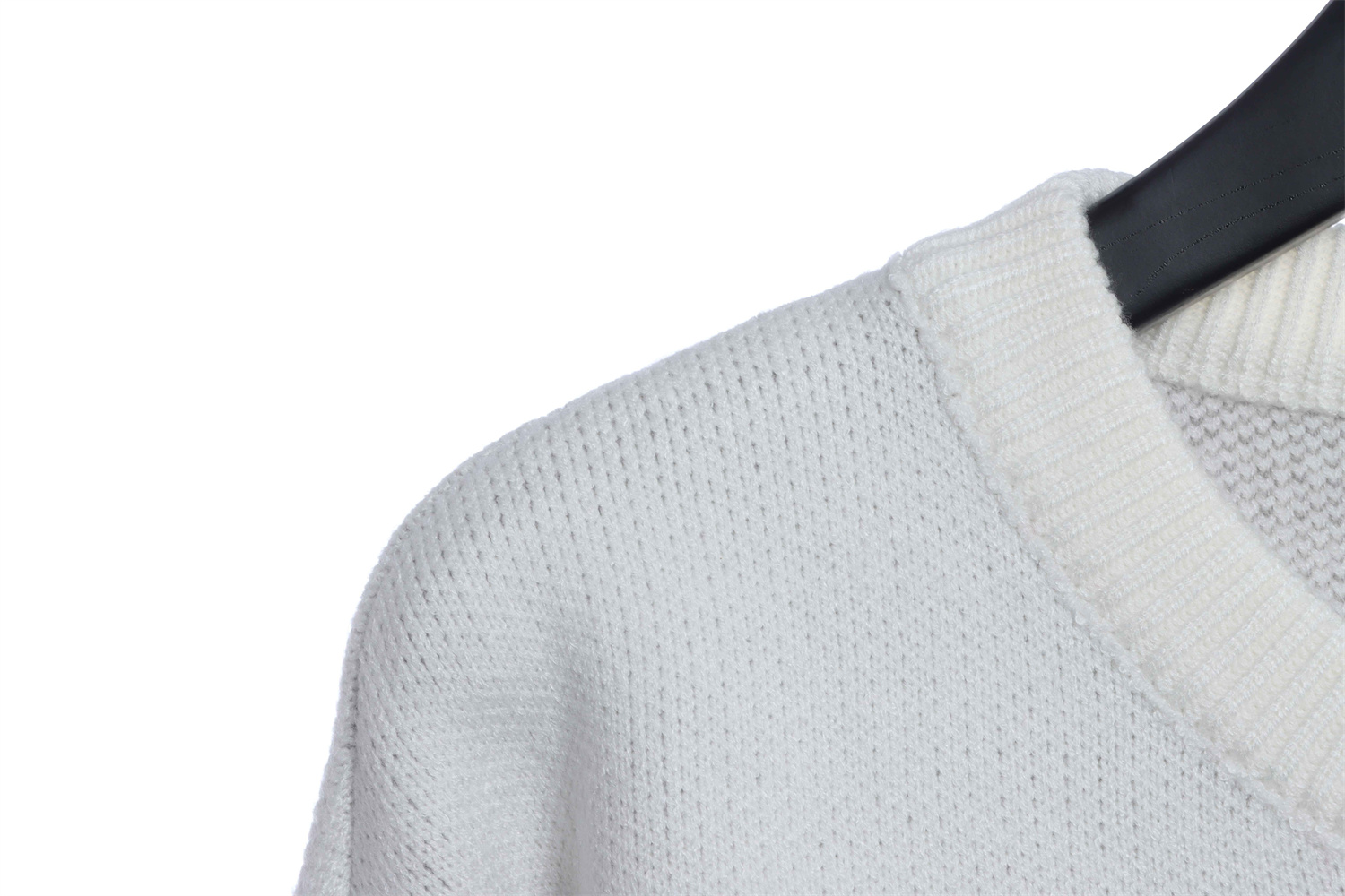 Loevve 22FW pocket four-leaf clover jacquard crew neck sweater