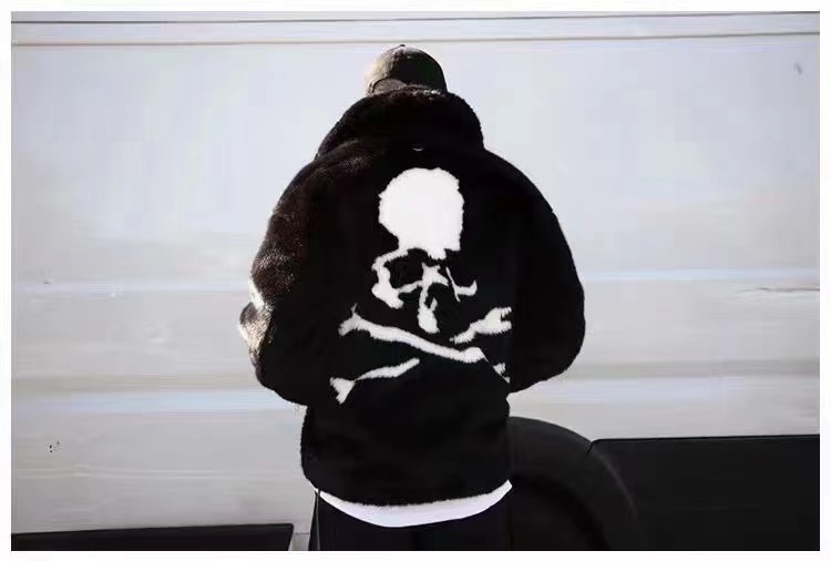 Mastermind Japan MMJ Big Skull Mink Fleece Hooded Fur Coat