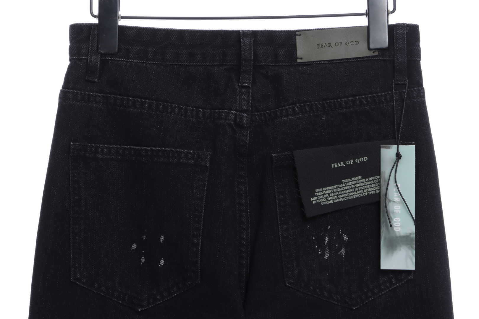 FOG Season 5 Washed Old Black Splashed Ink Slim Fit Small Feet Zipper Jeans