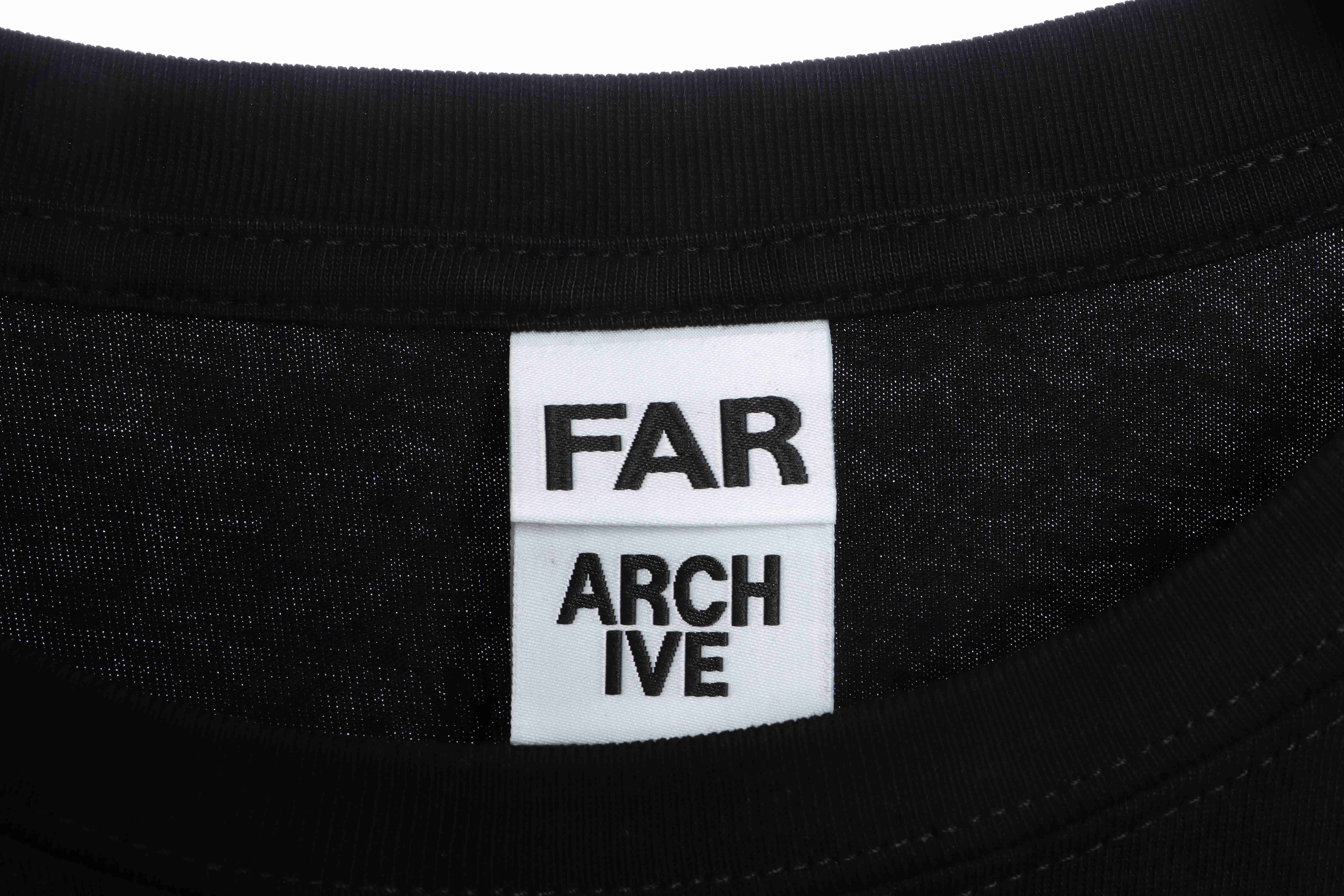 FAR.ARCHIVE Double Row Slogan Letter Short Sleeve T-Shirt