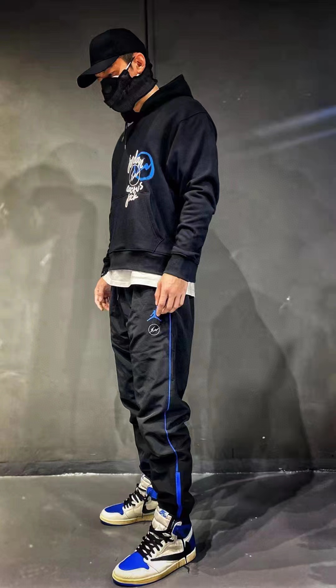 Jordan TS lightning tripartite joint portrait print hoodie