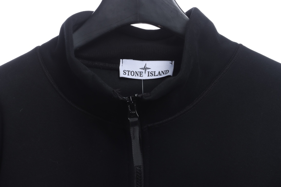 Stone Island Stand Collar Half Zip Long Sleeve Sweatshirt