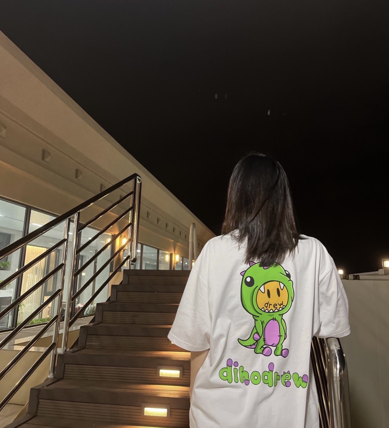 DREW cartoon dinosaur printing short sleeves
