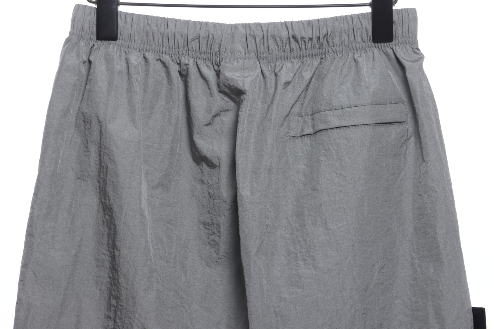 Stone Island Side compass large embroidered shorts gray