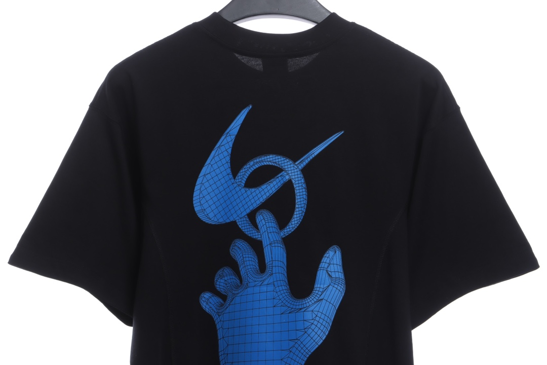 Nike co-OW asymmetrical hem letter printing short sleeves