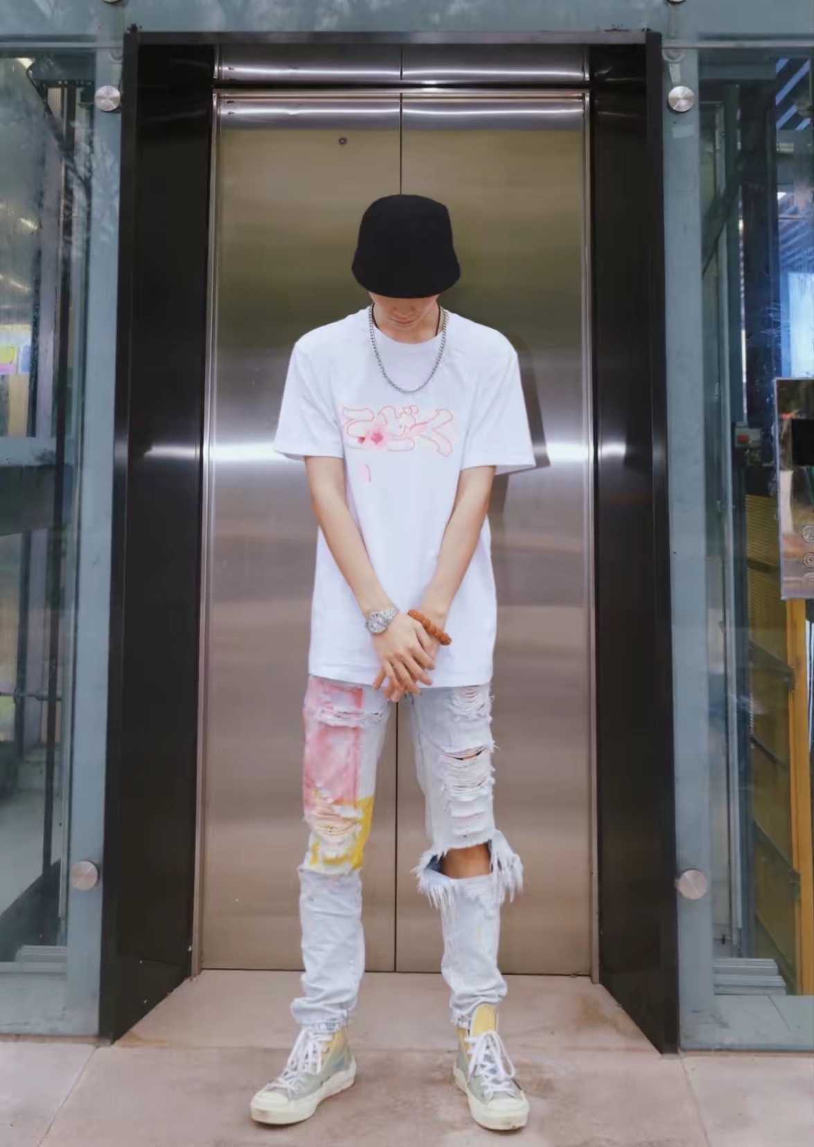 VLONE Sakura Cherry Blossom Print Short Sleeves