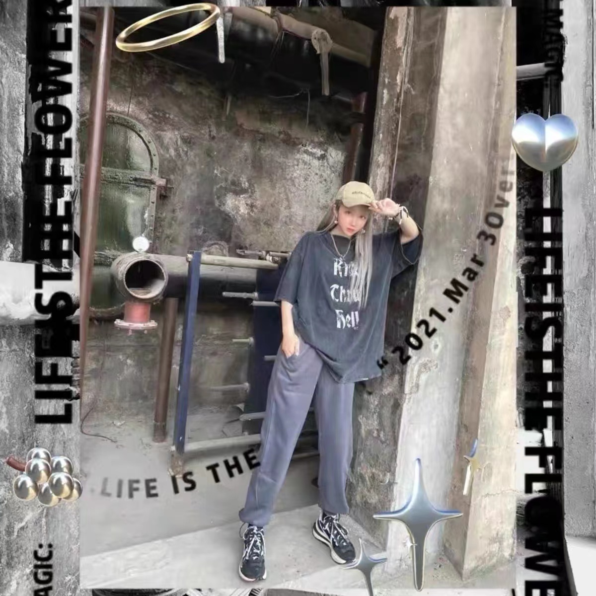 Represent makes old washing letters with short sleeves