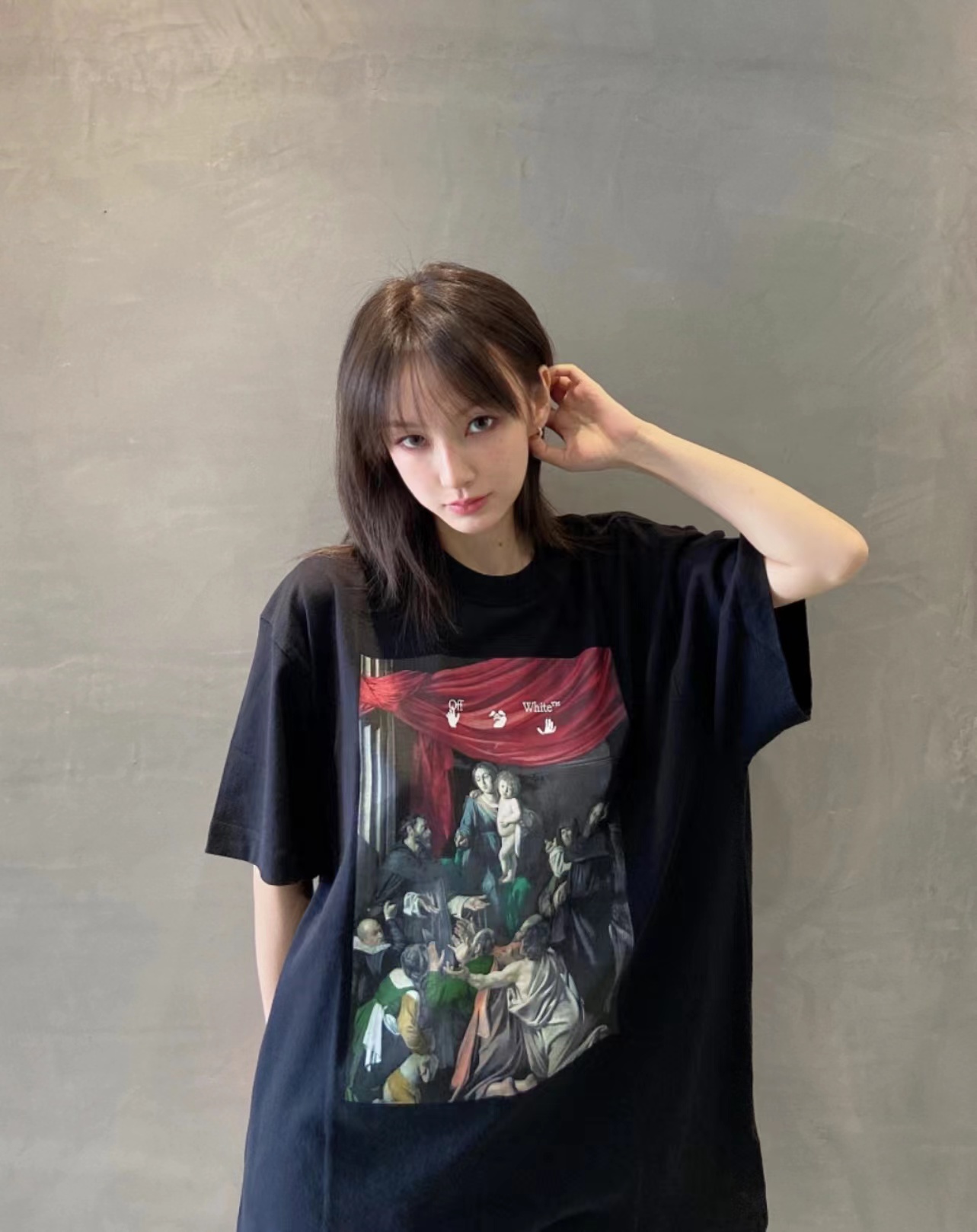 OW colorful religious print short sleeves