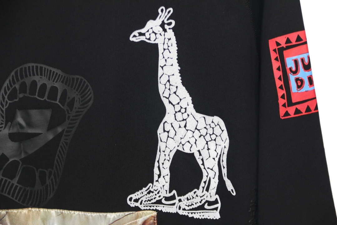 NK 3M reflective graffiti print giraffe sweater pullover