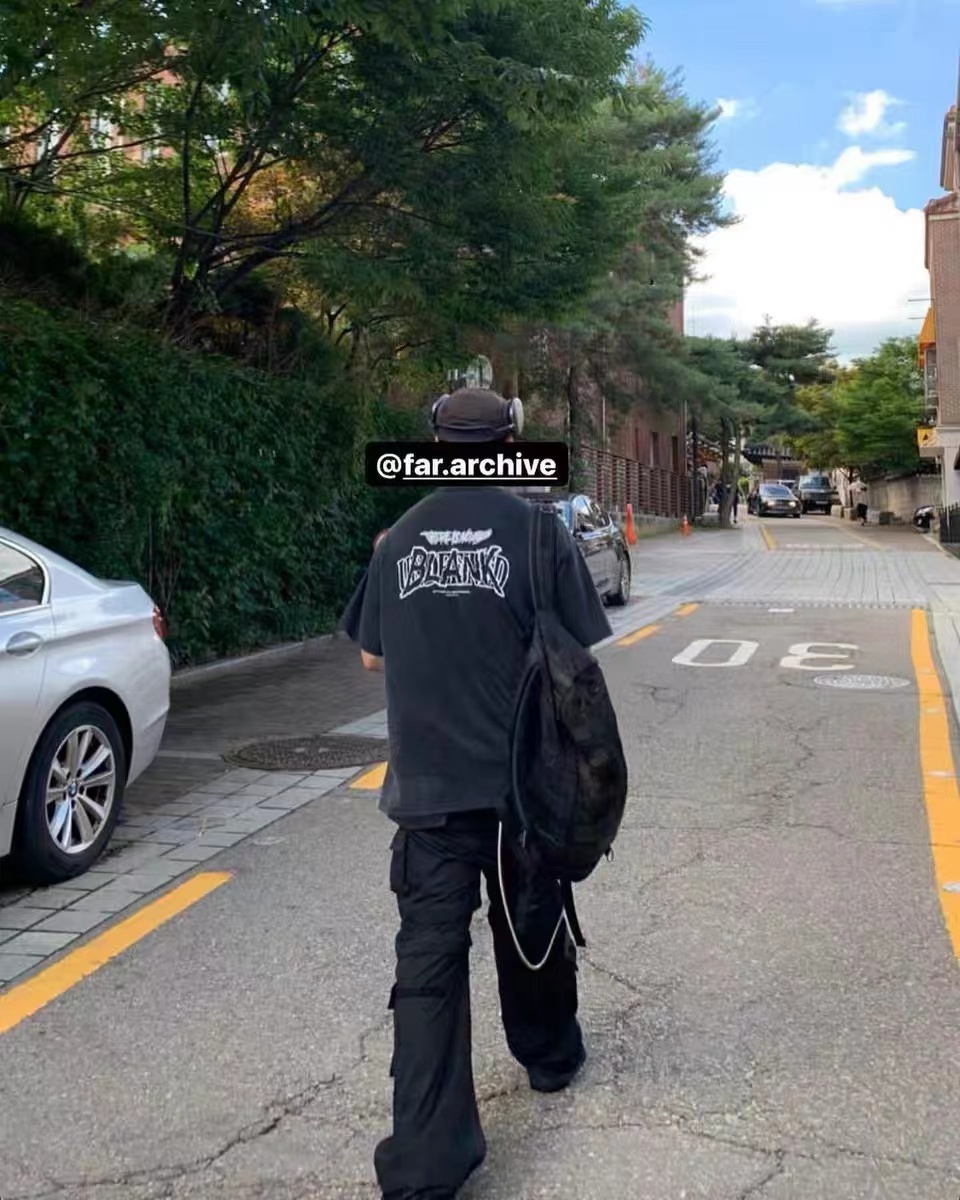 FAR.ARCHIVE Washed Letter Print Short Sleeve T-Shirt