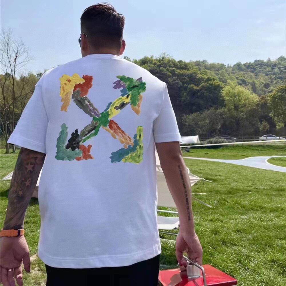 OW Environmental Protection Ink hand-painted graffiti short sleeves