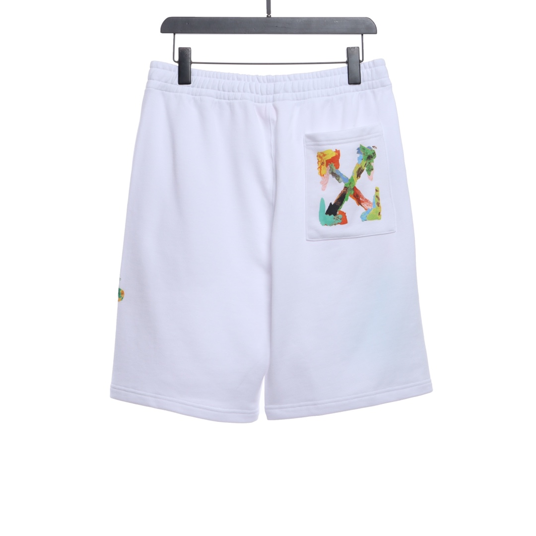 OW ink hand-painted graffiti arrow shorts