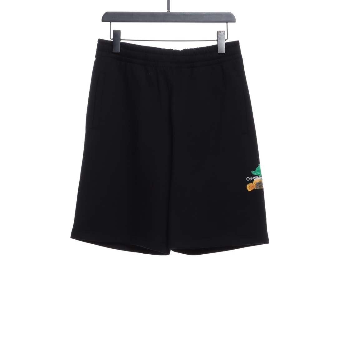 OW ink hand-painted graffiti arrow shorts