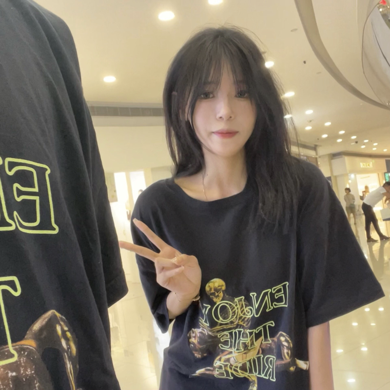 Travis Scott Concert retro art letter printing short sleeves