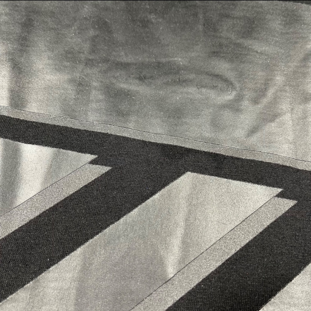 Ow overlapping slash printed short-sleeved black tape T-shirt