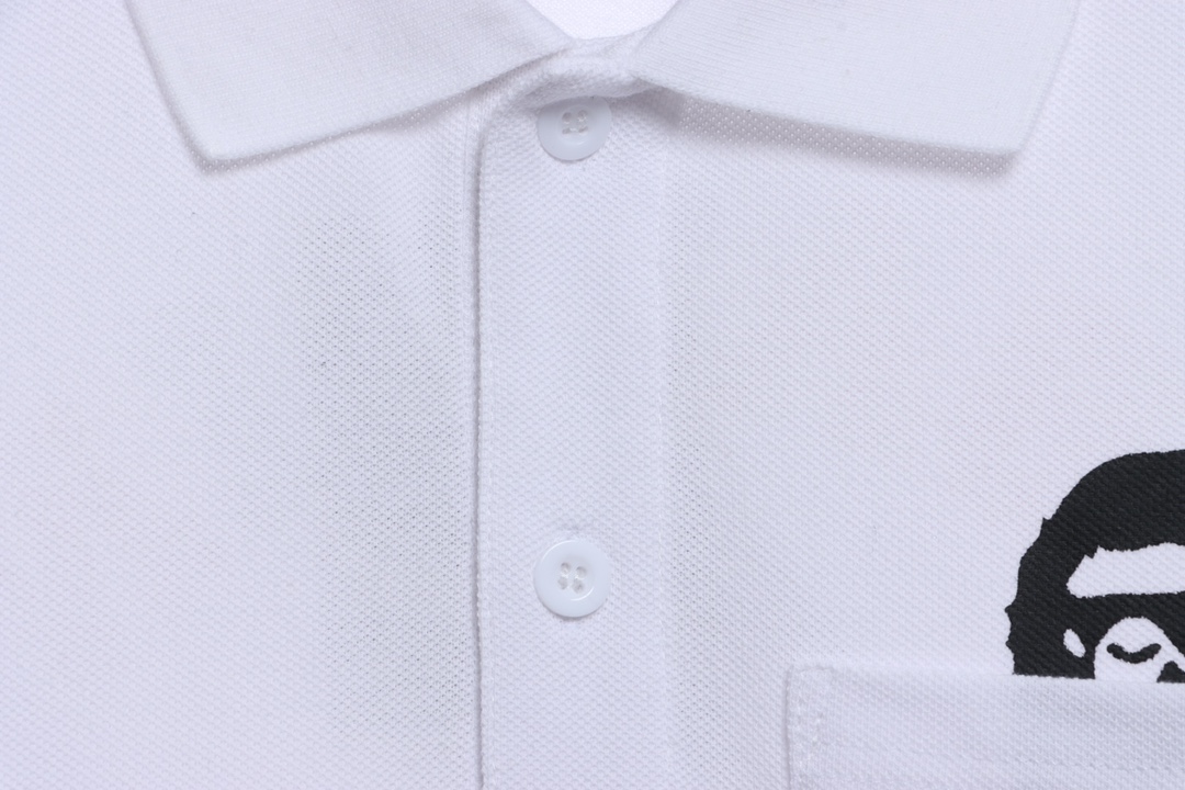 BAPE back colorful letter printing POLO short sleeves