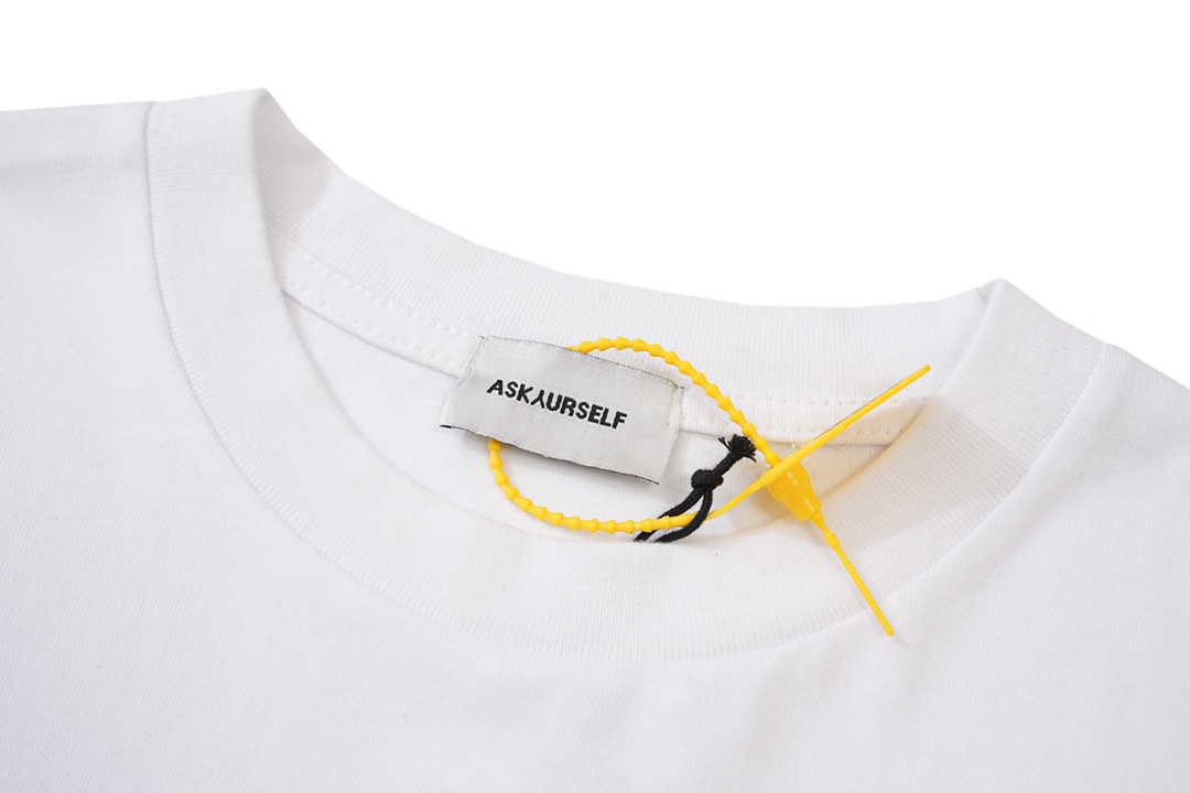ASKYURSELF Make an old worn-out letter LOGO printed short-sleeved T-shirt