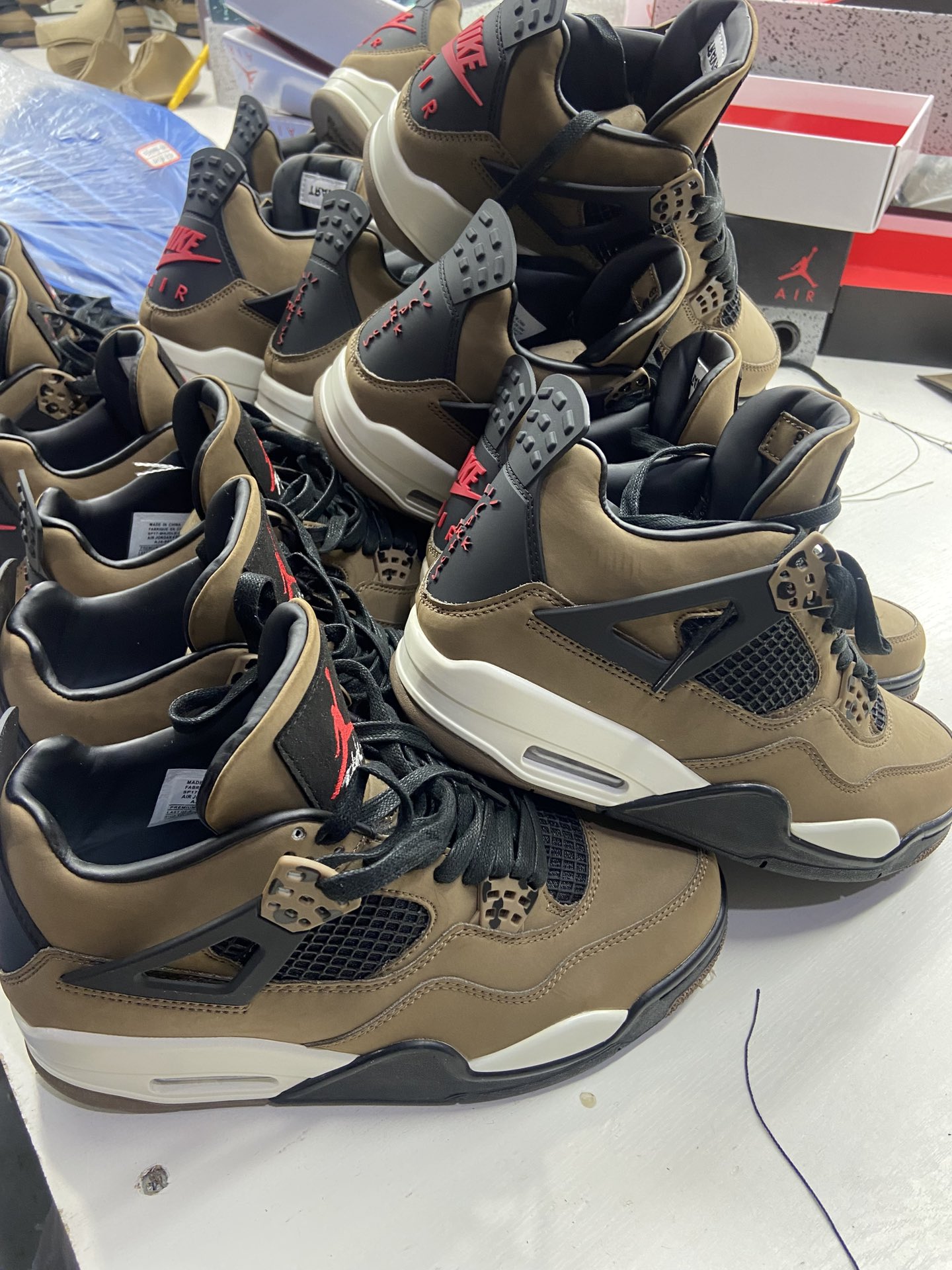 Air Jordan 4 Retro Travis Scott Olive Custom Shoes