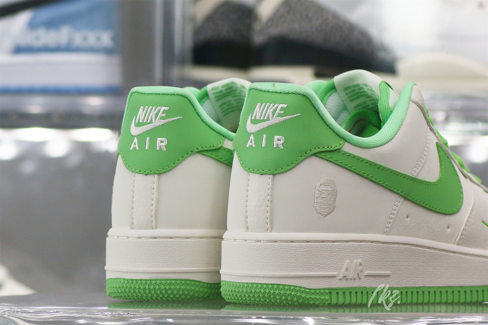 Bape X Nike Air Force 1 White Green Custom shoes