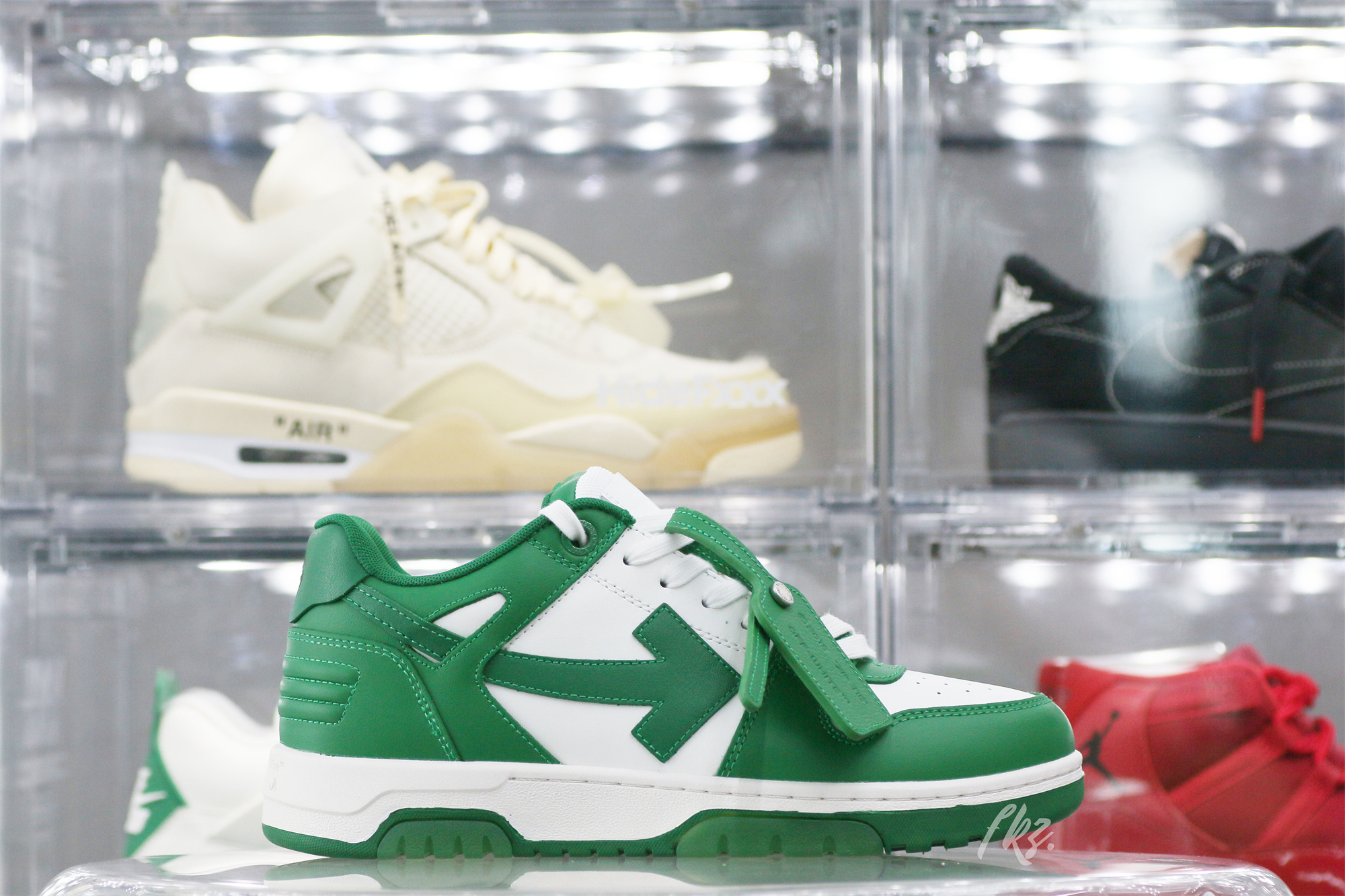 Off-White Green and White Out Of Office Sneaker