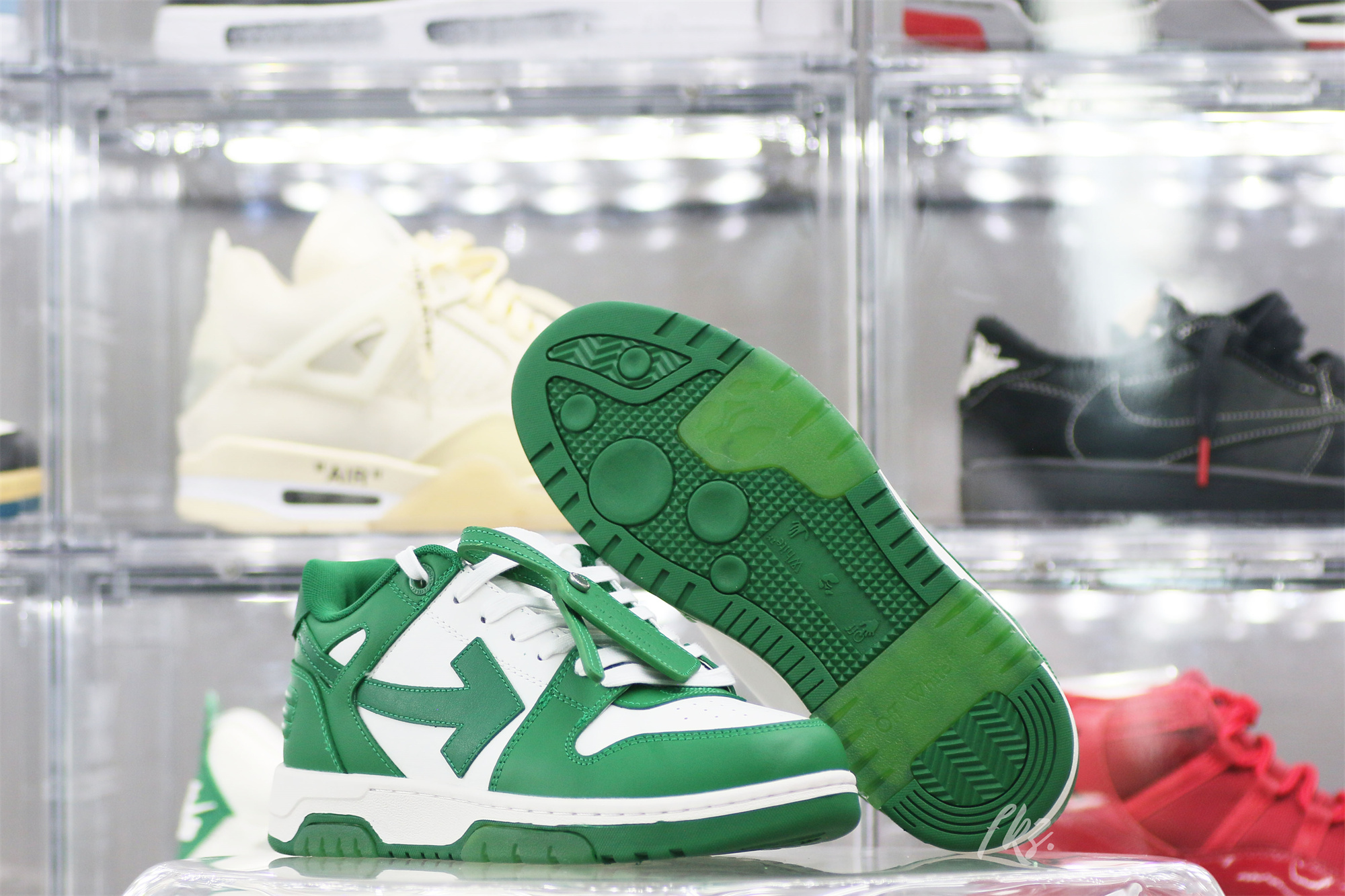 Off-White Green and White Out Of Office Sneaker