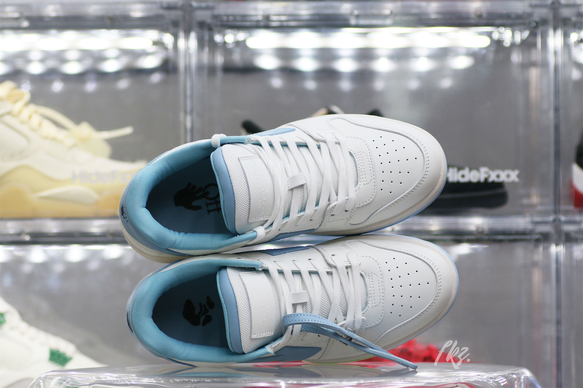 OFF-WHITE White & Blue Out Of Office Sneakers