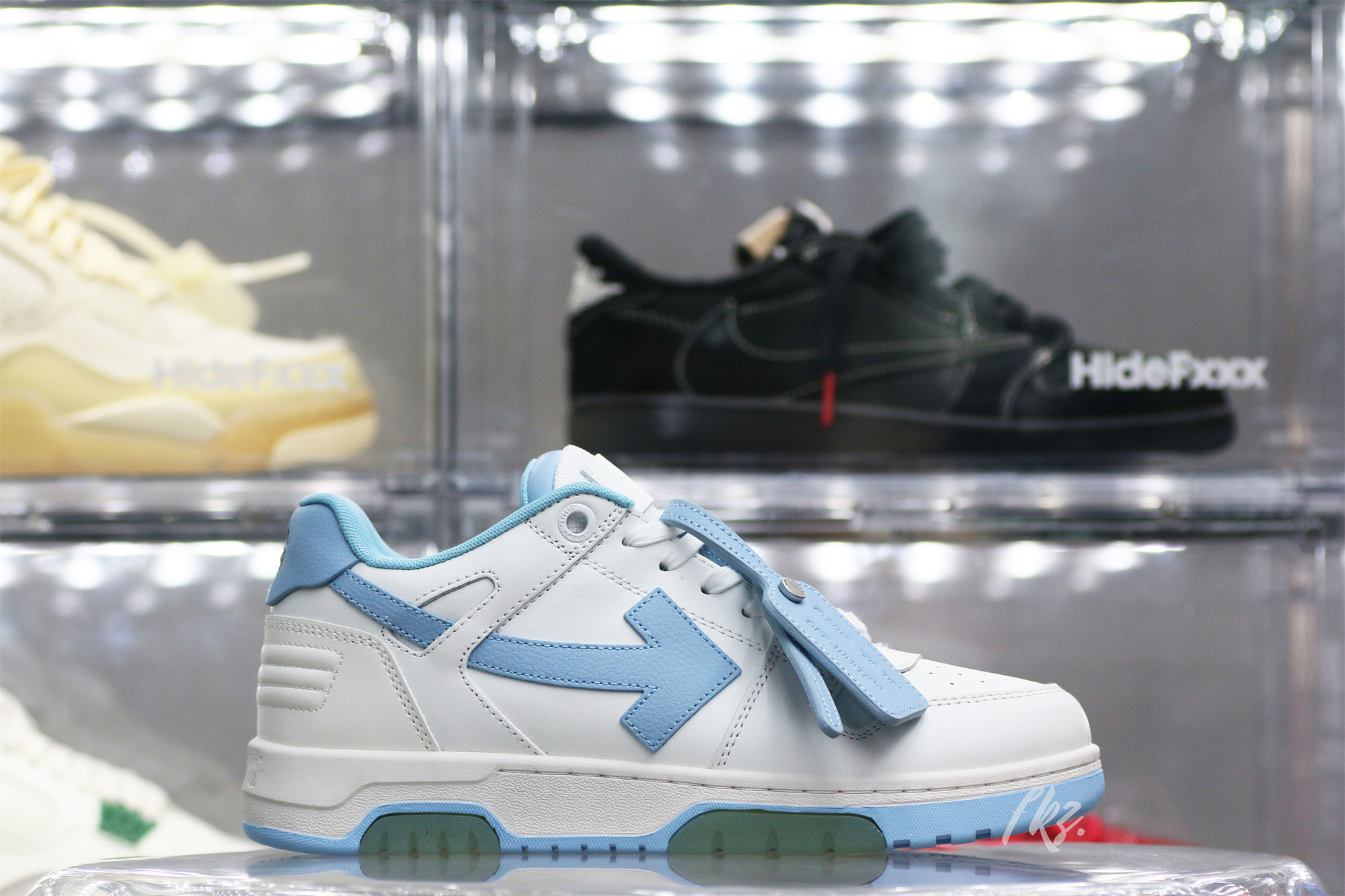OFF-WHITE White & Blue Out Of Office Sneakers
