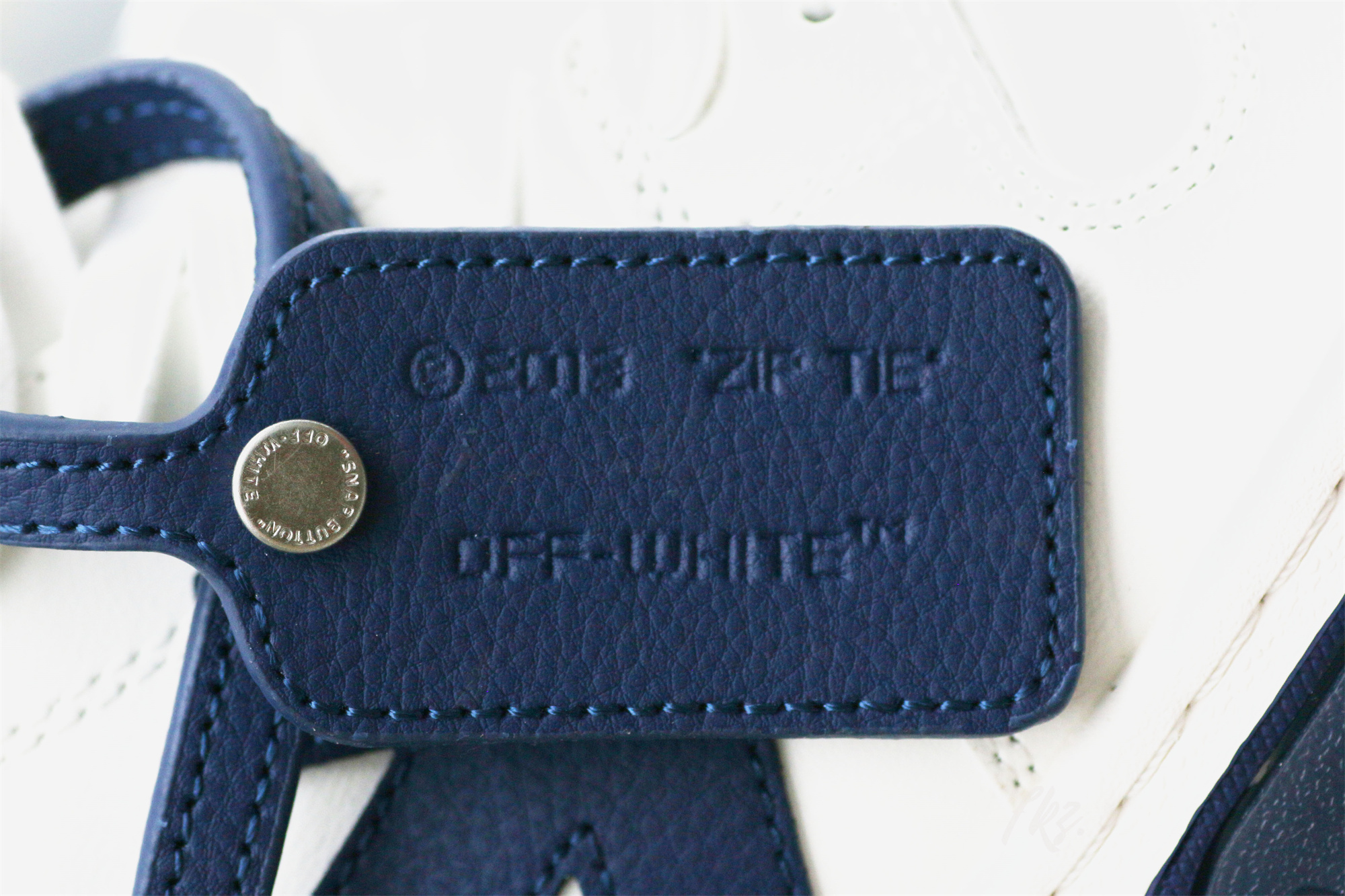 Off-White White Navy Blue Out Of Office Sneaker