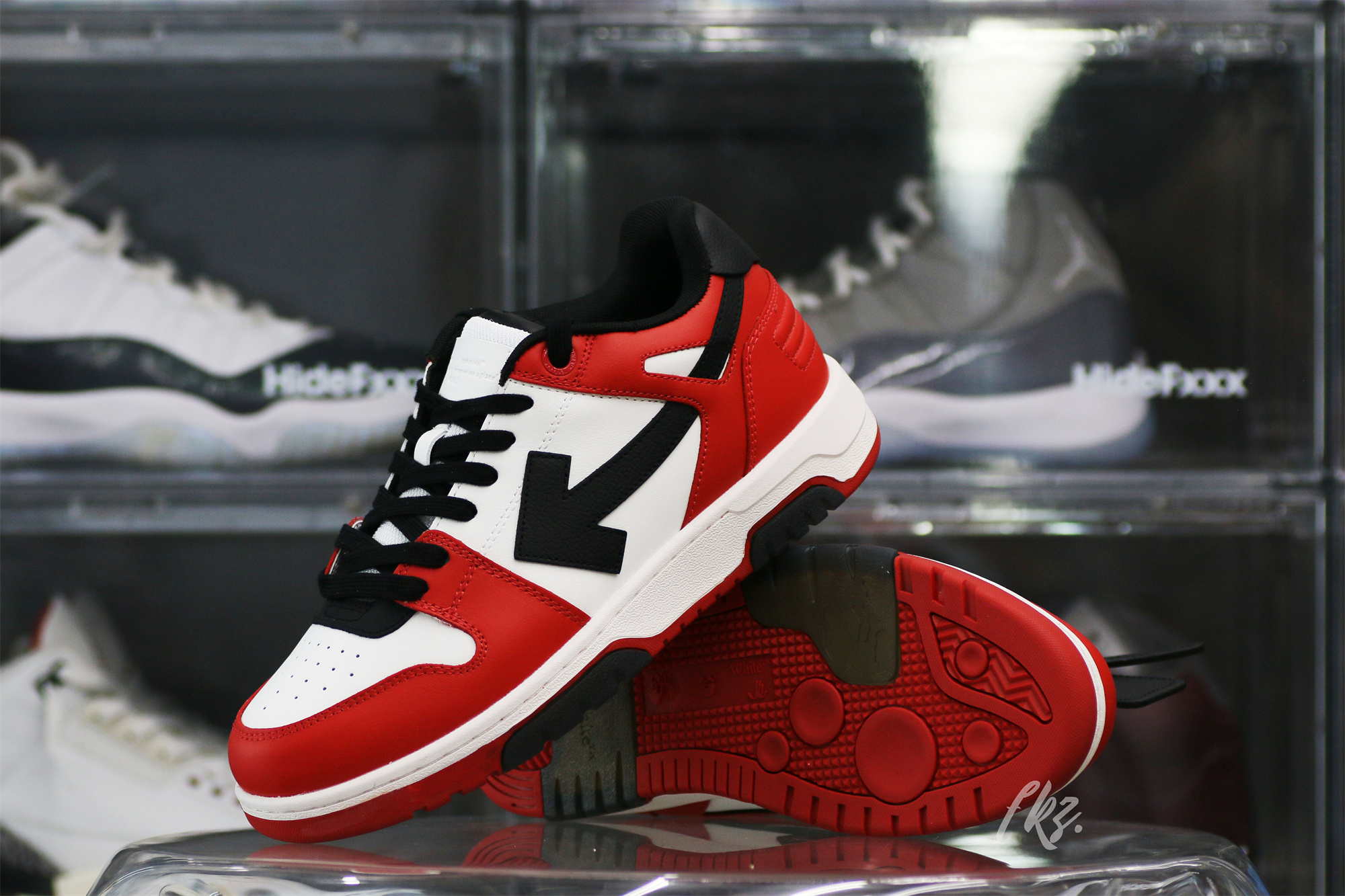OFF-WHITE White & Black Red ‘Out Of Office’ Sneakers
