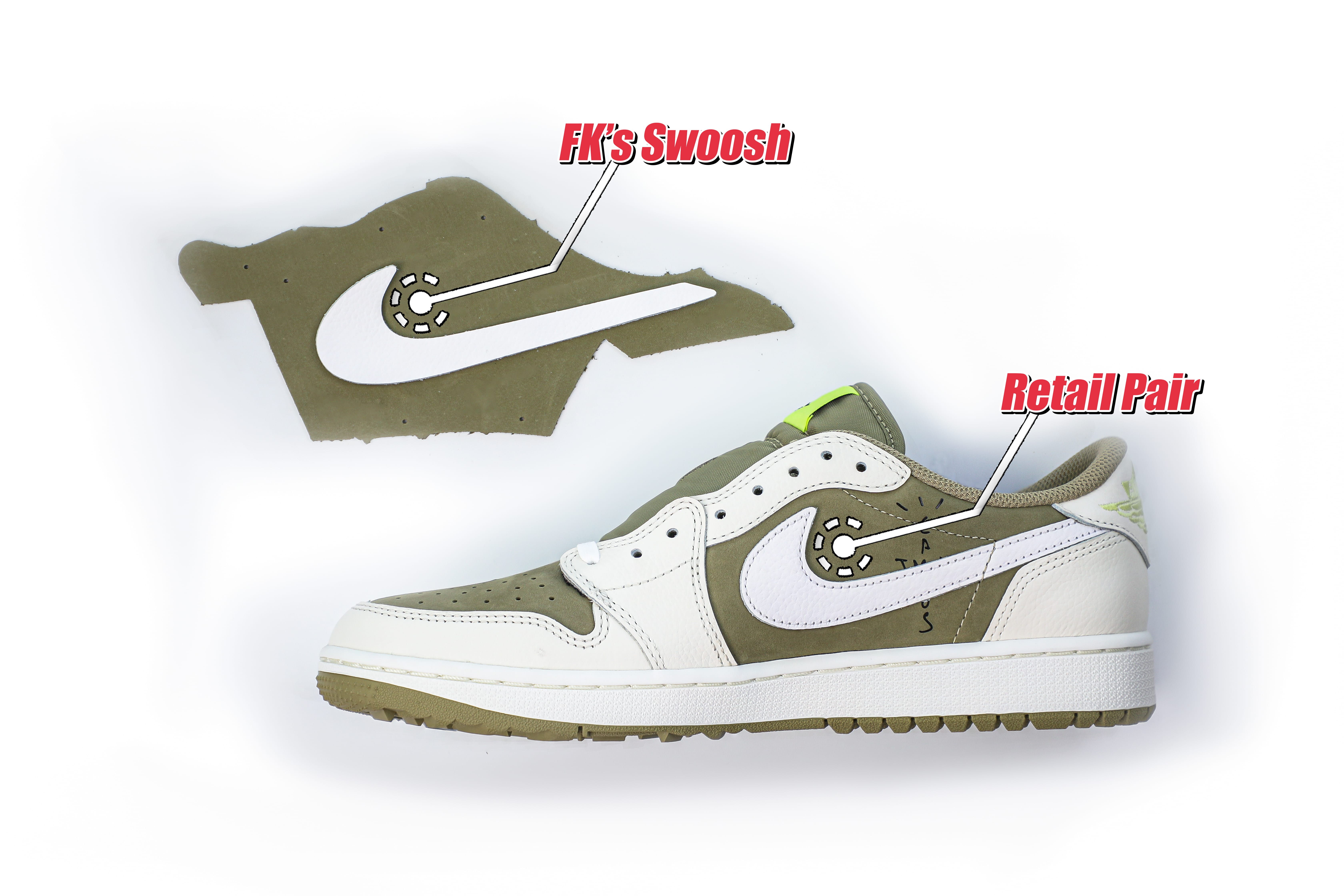 Travis Scott x Air Jordan 1 Low Golf Neutral Olive (LN5 A1)