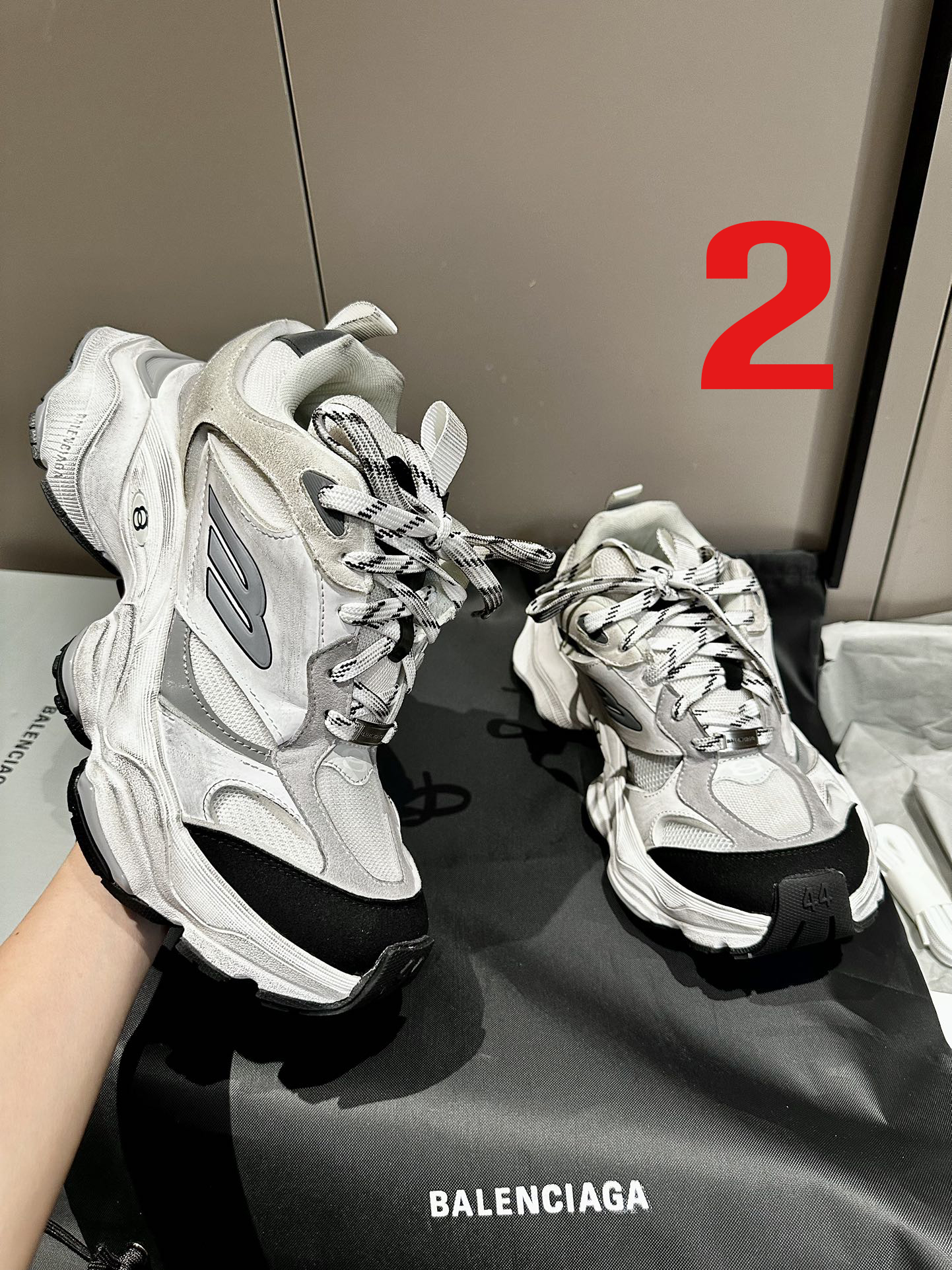 Balenciag* Cargo Sneaker Grey Black Yellow