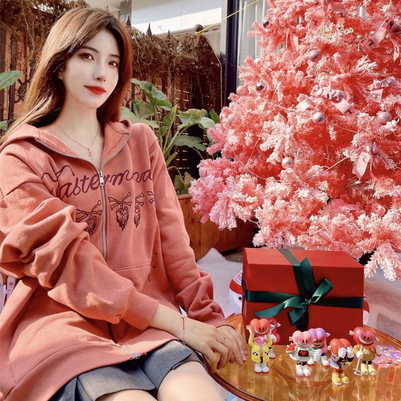 Travis Scott Cactus Jack xMMJ Skull Zip Up Mauve Hoodie