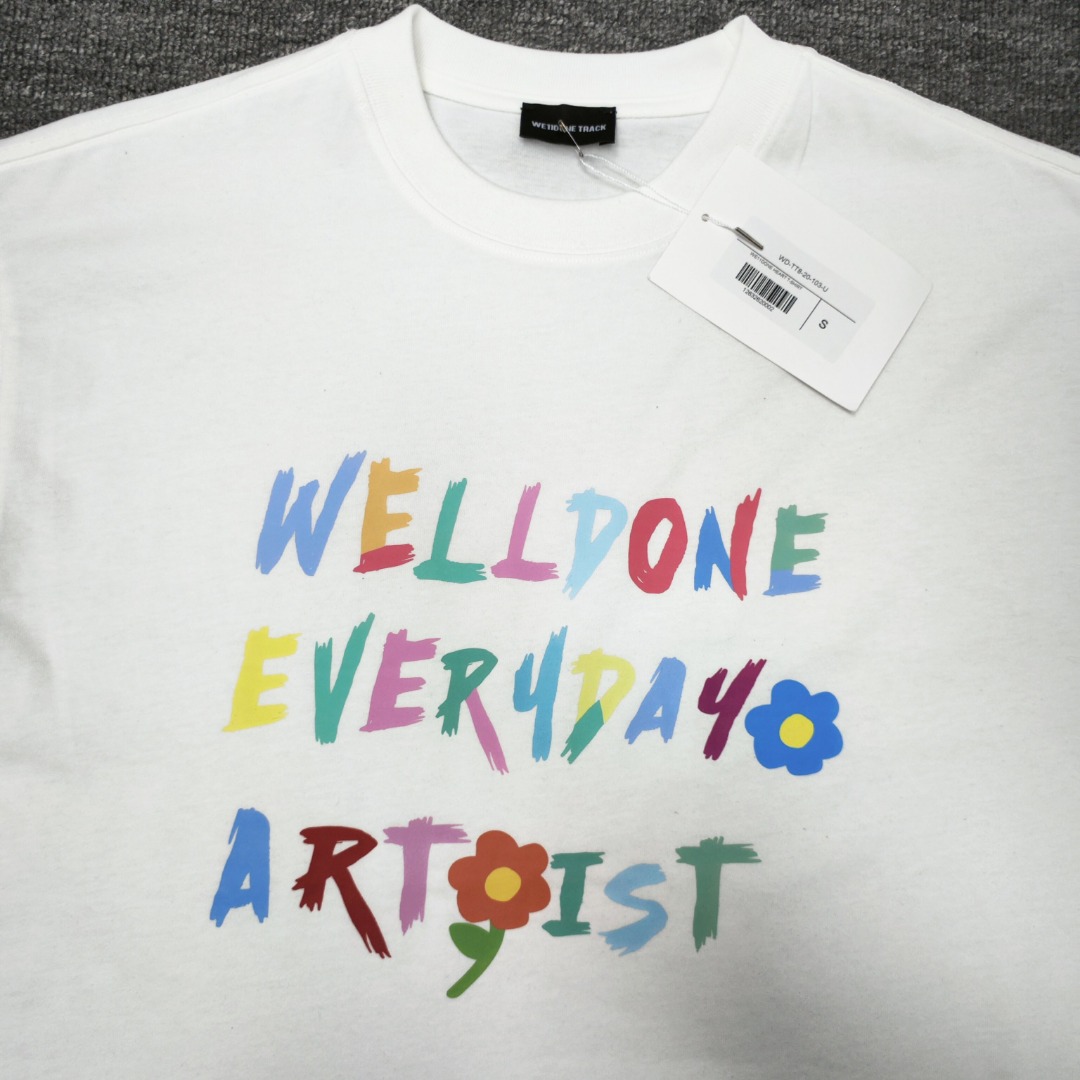 WE11D0NETRACK New Colorful Hand-Painted Graffiti T-Shirt
