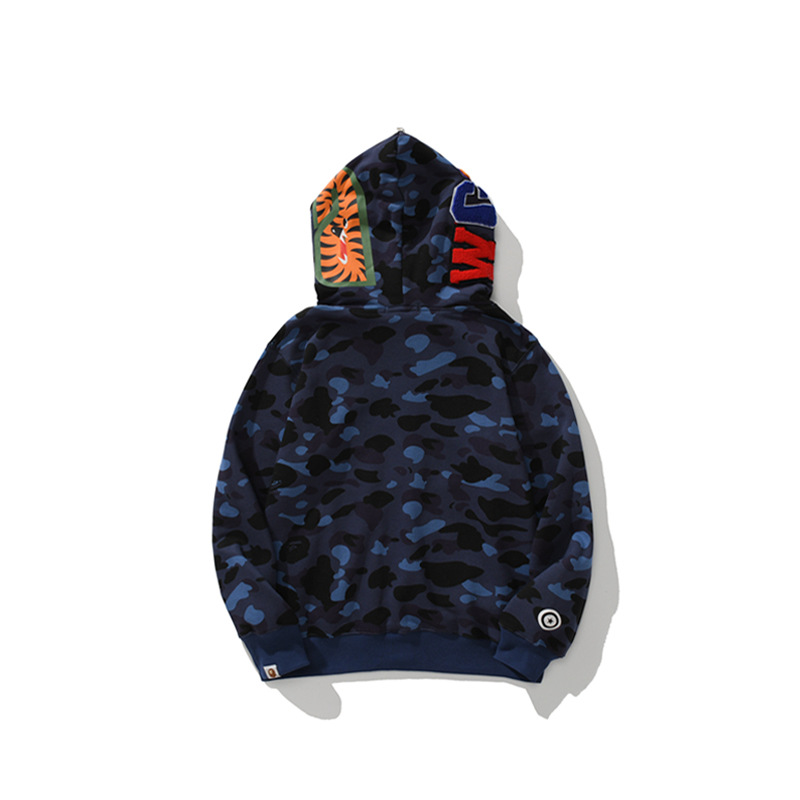 Bape Camo Tiger Shark Wide Full Zip Double Hoodie