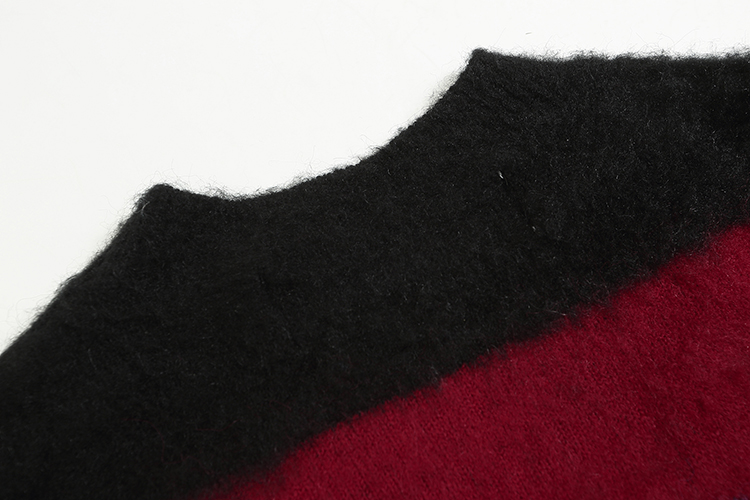 Off White black and red color-block long-sleeve sweater