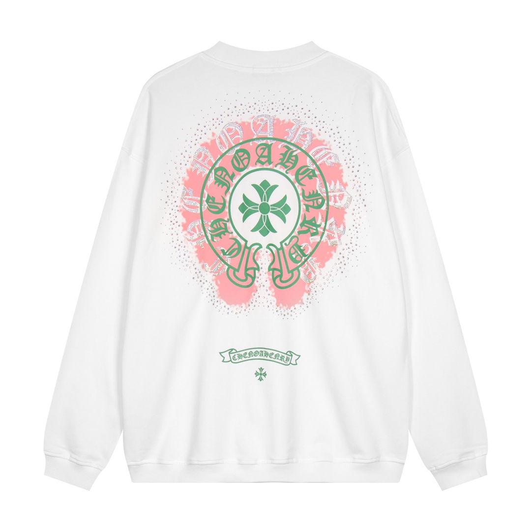 Chrome Hearts latest heavy-weight basic crewneck sweatshirt in white