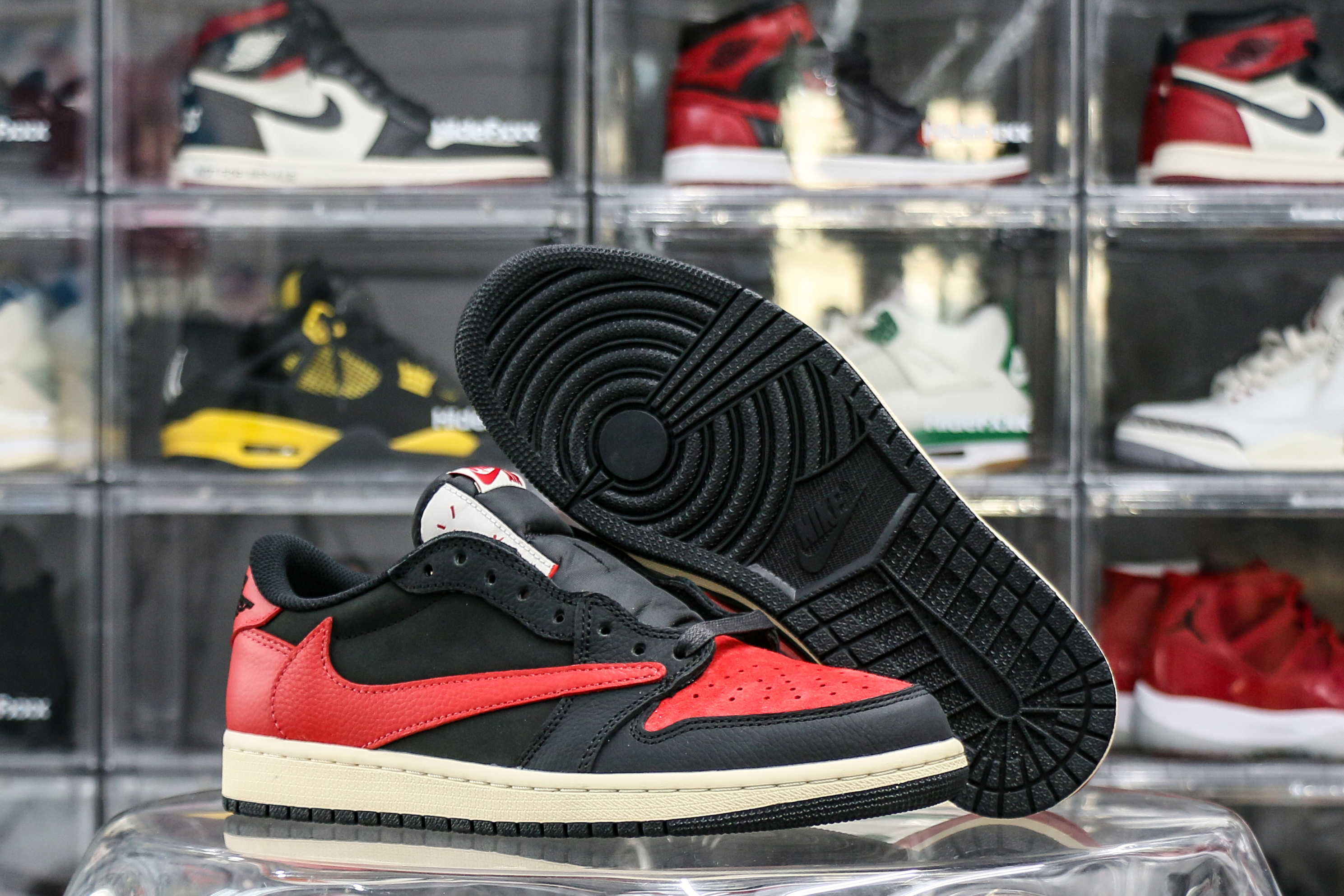 Travis Scott x Air Jordan 1 Low OG Black Red Custom