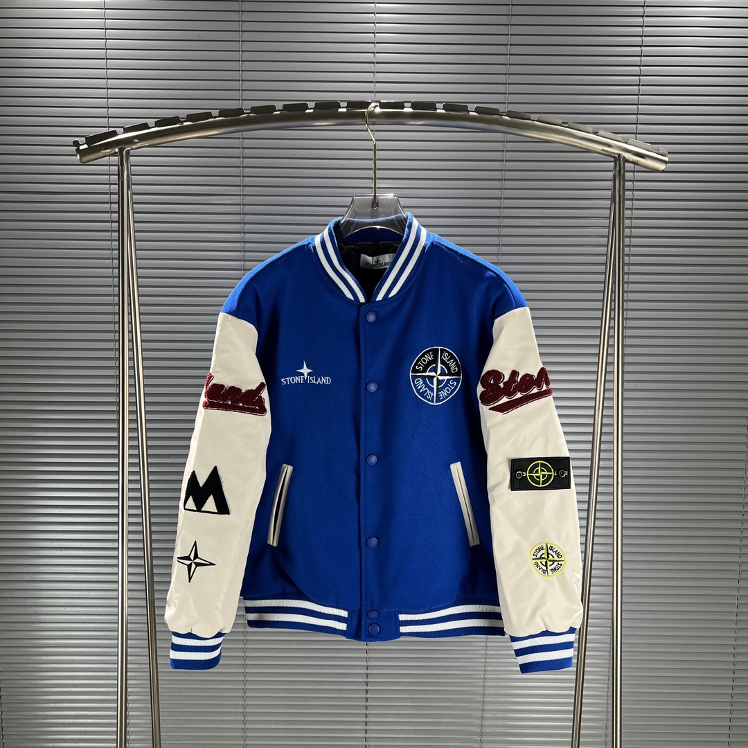 Stone 1Sland stone island splicing baseball tweed jacket
