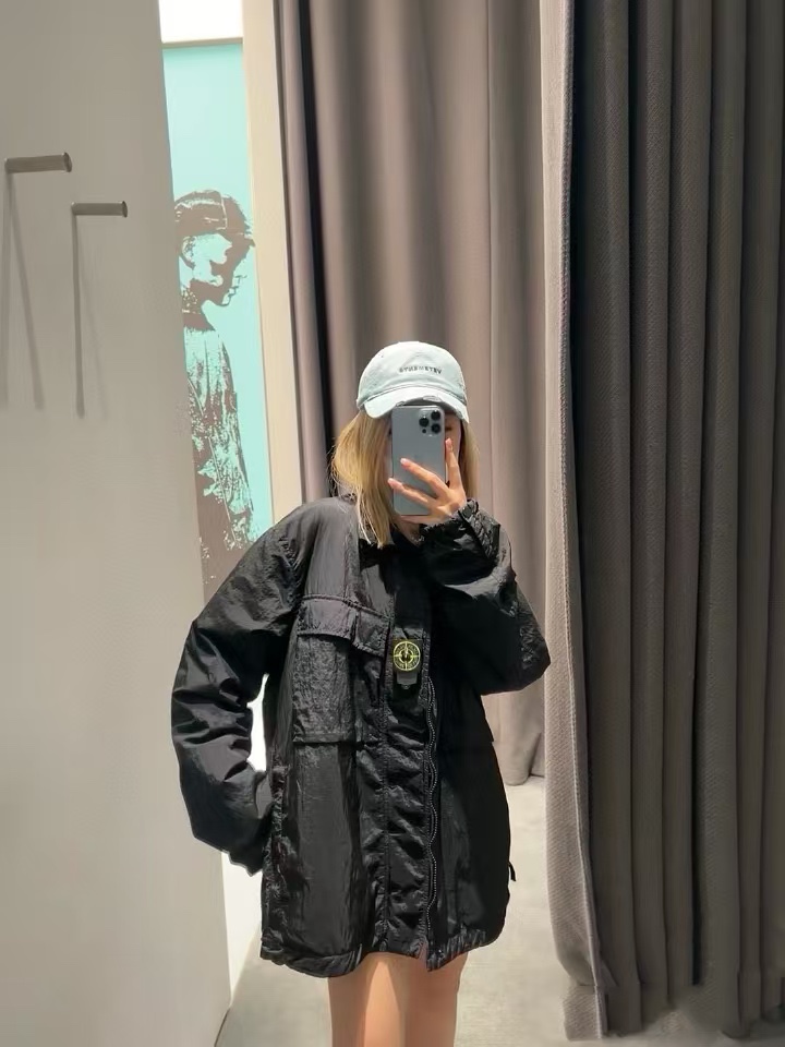 Stone 1sland Single-breasted cotton jacket