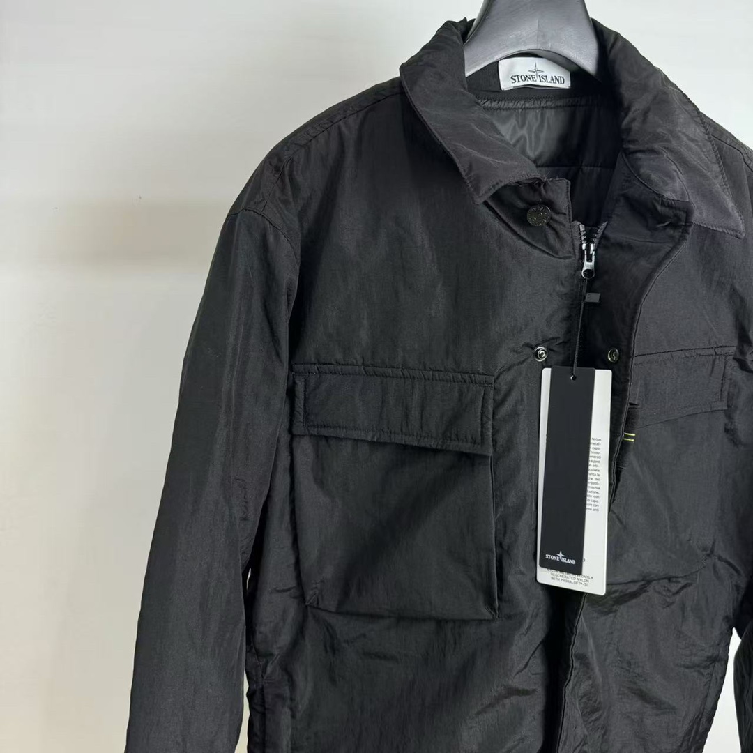 Stone 1sland Single-breasted cotton jacket